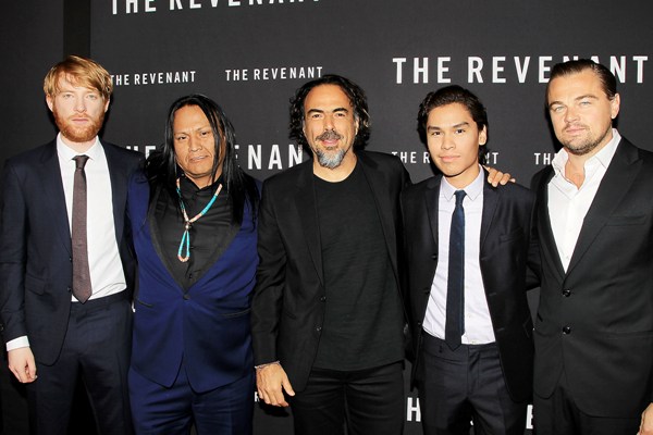 - New York, NY - 1/6/16 - Regency Enterprises and 20th Century Fox Present The New York Premiere of "The Revenant" -PICTURED: Domhnall Gleeson,Arthur Redcloud,Alejandro G. Inarritu,Forrest G -PHOTO by: Dave Allocca/Starpix -FILENAME: DA_16_6003509.JPG -LOCATION: AMC LOEWS LINCOLN SQUARE IMAX Startraks Photo New York,  NY For licensing please call 212-414-9464  or email sales@startraksphoto.com Image may not be published in any way that is or might be deemed defamatory, libelous, pornographic, or obscene. Please consult our sales department for any clarification or question you may have. Startraks Photo reserves the right to pursue unauthorized users of this image. If you violate our intellectual property you may be liable for actual damages, loss of income, and profits you derive from the use of this image, and where appropriate, the cost of collection and/or statutory damages.
