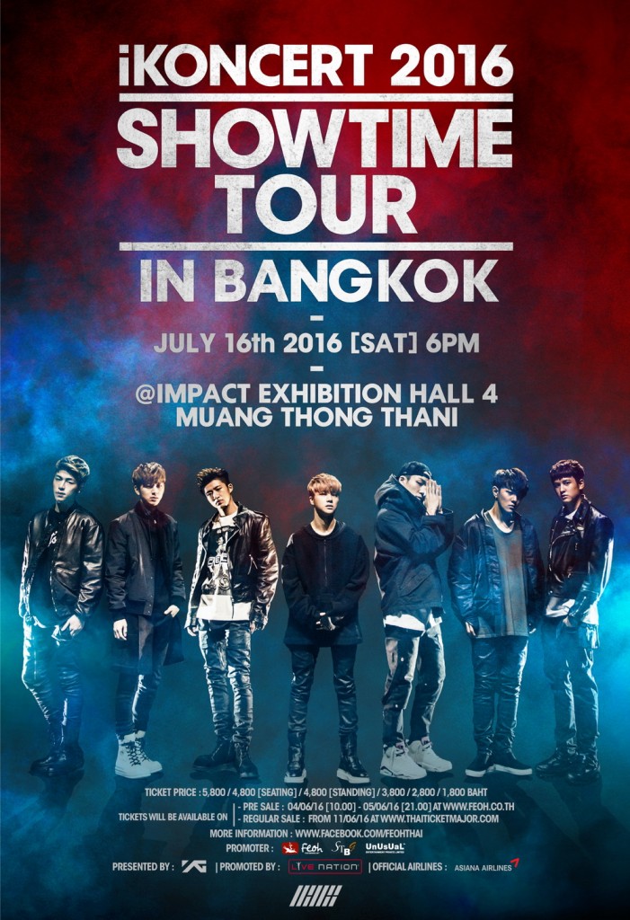 FINAL BKK OFFICIAL POSTER - iKONCERT 2016 'SHOWTIME TOUR' IN BANGKOK