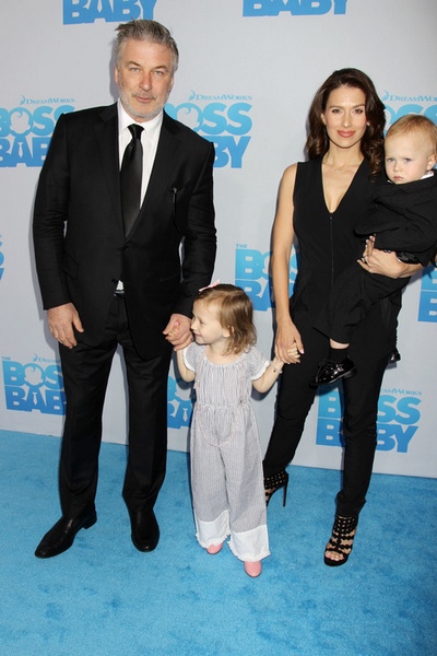 -  New York, NY - 3/20/17 - The New York Premiere of "The Boss Baby". The Voice Talent includes Alec Baldwin, Lisa Kudrow, Steve Buscemi and Tobey McGuire.    - Pictured:  Alec Baldwin, Carmen Baldwin, Rafael Baldwin and Hilaria Baldwin - Photo by: Dave Allocca/Starpix -Location: AMC Loews Lincoln Square