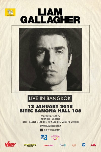 POSTER LIAM GALLAGHER LIVE IN BANGKOK